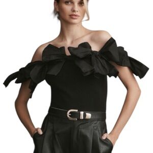 Dolan Anthropologie Off-Shoulder Bow Top S